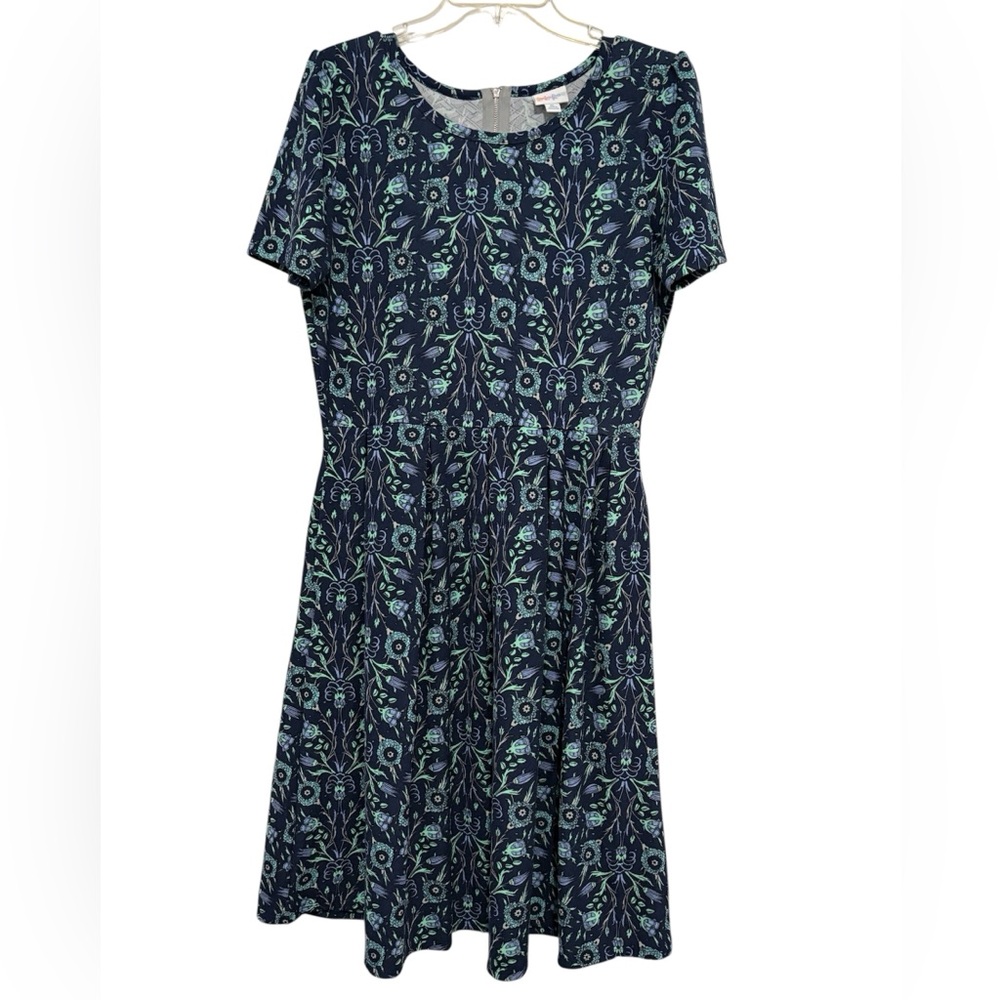 Navy & Green Floral Amelia Dress - Picture 1 of 3